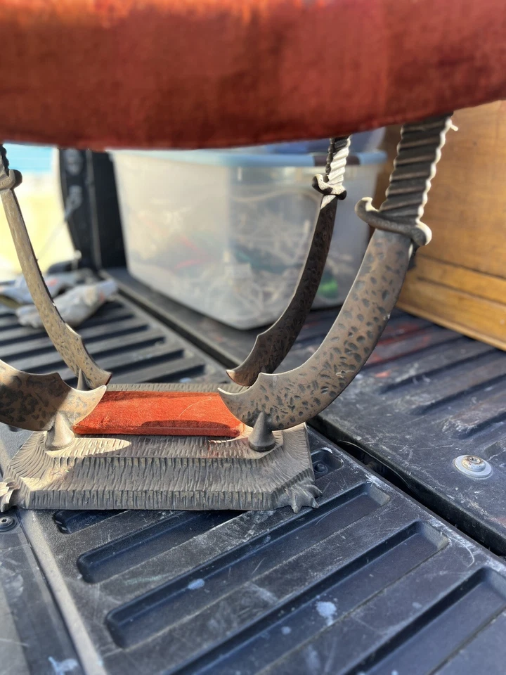 Art Deco Cast Iron Bench Verona Sabre Mid Century Arabian Sword Stool - Image 2 of 4