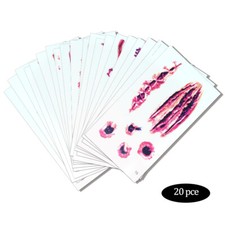20 Sheets Halloween Temporary Tattoo Fake Tattoos Bloody Scar Tattoo Stickers