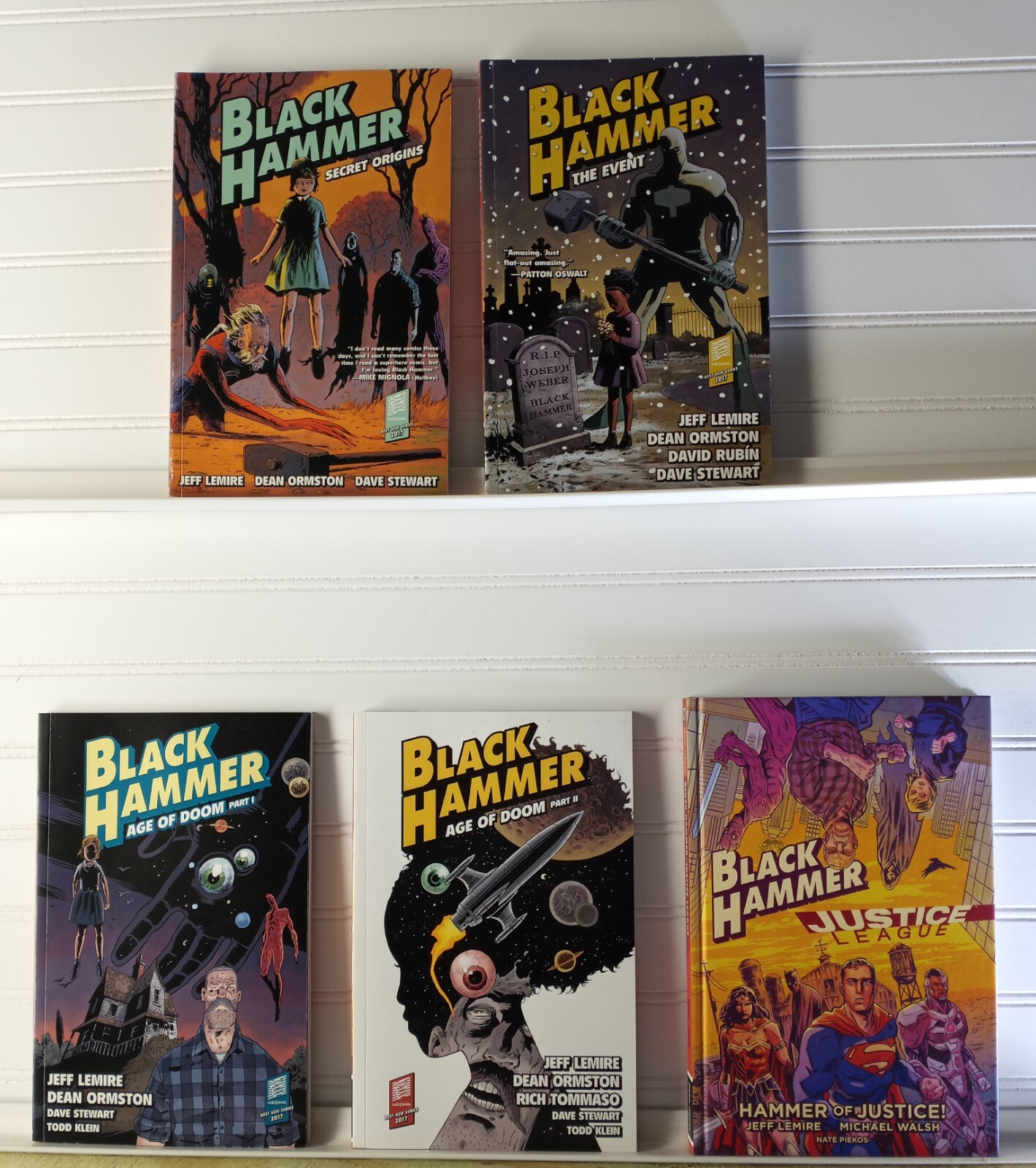 Black Hammer collections #1 2 3 4 (SC) & Hammer of Justice (HC), we combine ship