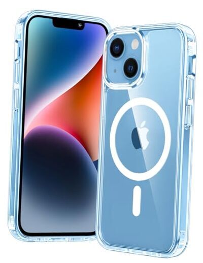for iPhone 14 Plus Case: Magnetic Shockproof Military Grade Drop Clear