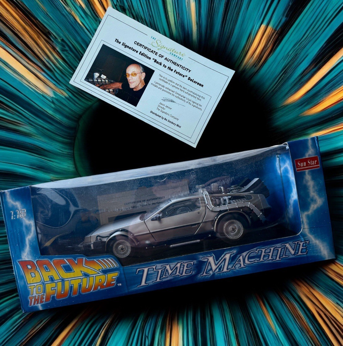 Danbury Mint -Back to the Future Delorean Diecast (Signed by