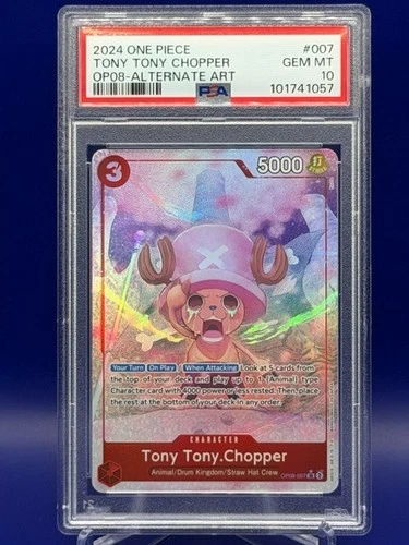 Tony Tony Chopper ~ OP08-007 ~ Alt Art Foil One Piece Card ~ PSA 10 GEM MT