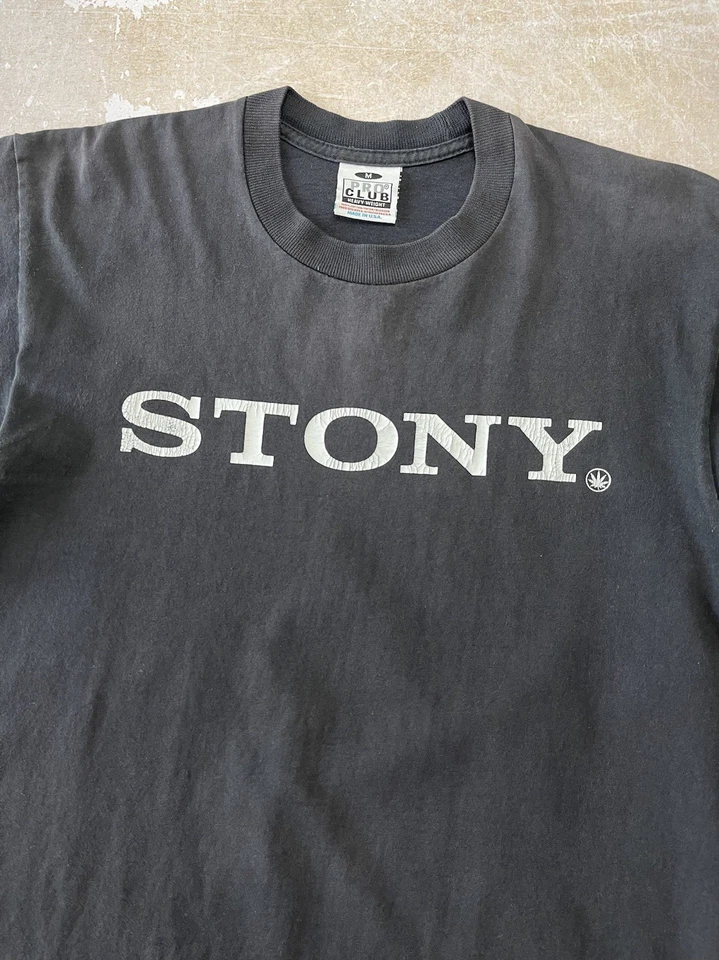 Vintage 420 Stony Sony Logo Spoof Joke Tee Made in USA Weed Marijuana T-shirt - Image 4 of 4