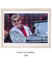 Elton John Hand Signed Photo 12x8 + Verified COA Music Piano Man + PSA QO Card