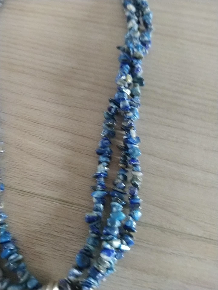 collana lunga da donna lapislazzulo blu Con Pendente Argento - Immagine 3 di 4