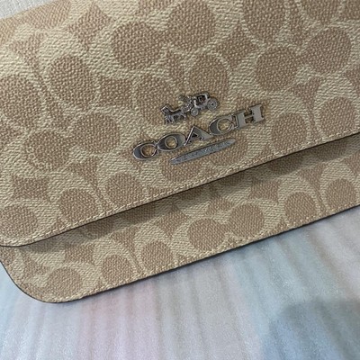 CX798 COACH Beige from Japan Apricot color Shoulder bag 13.5cmx24