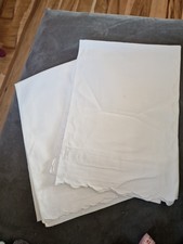 2 Stück weiße Damast Kissenbezüge ca. 77x77 cm   Baumwolle 