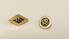 2 vintage Mini Fraternity lapel gold plate pi...