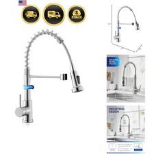 Kitchen Faucet with Pull Down Sprayer - Brushed Nickel High Arc Single Handle...