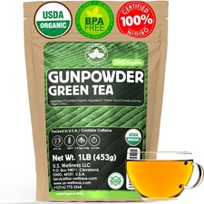 Organic Gunpowder Green Tea Loose Leaf Premium Quality 100 Certified O...