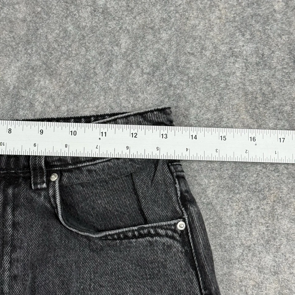 Pantalones Cortos Zara Cintura Alta Corte Flecos Para Mujer Talla 4 (Cintura 27 pulgadas) Negros Denim Foto 4 de 4