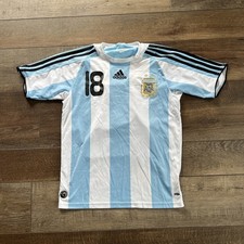 2008 Adidas Argentina Lionel Messi #18 Soccer Jersey FIFA World Cup Large Rare