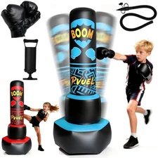 Punching Bag for Kids 67inch Inflatable Boxing Bag Set with Boxing Gloves & Pump
