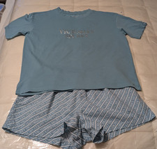 Victoria's Secret Cotton Pajama Set 2 Piece Shorts SS Crew Neck Top Size Small
