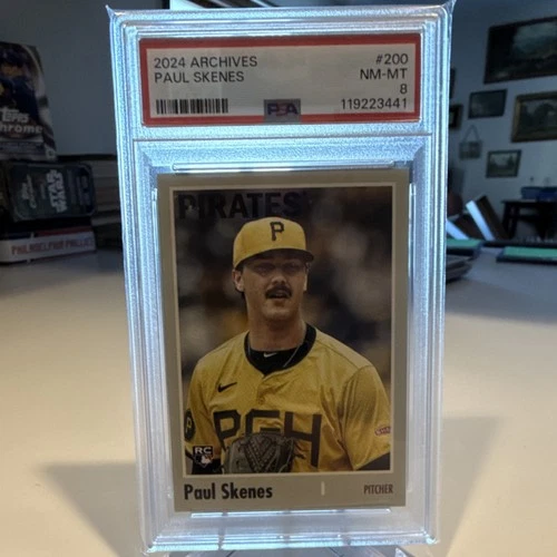 Topps 2024 Archives 1970 Paul Skenes #200 PSA 8 Rookie Pittsburgh Pirates
