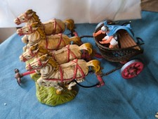 elastolin 6cm Germany CHAR ROMAIN QUADRIGE bien complet qq chocs poignées char