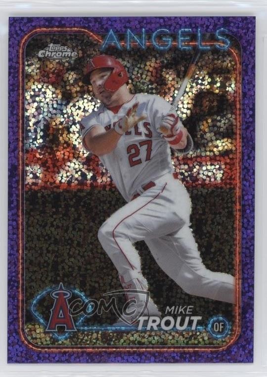 2024 Topps Chrome Purple Speckle Refractor /299 Mike Trout #200 11o2