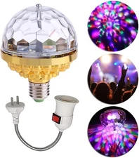 2× New Year Disco Party Colorful Rotating Magic Ball Lights w/ Lamp Holder USA