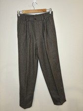 Vintage Gianni Versace Men  s Brown Tweed Wool Pants W28 L30 Made In Italy