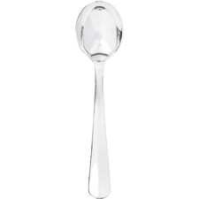 Heavy Duty Disposable Plastic Soup Spoons Shiny Silverware Flatware for Parties
