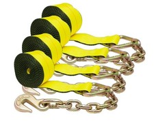 4 Pack 4x30 Winch Straps Wchain Wll 5400 Flatbed Tie Down Strap