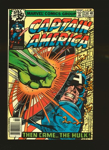 Captain America # 230 - Classic Hulk cover VF/NM Cond