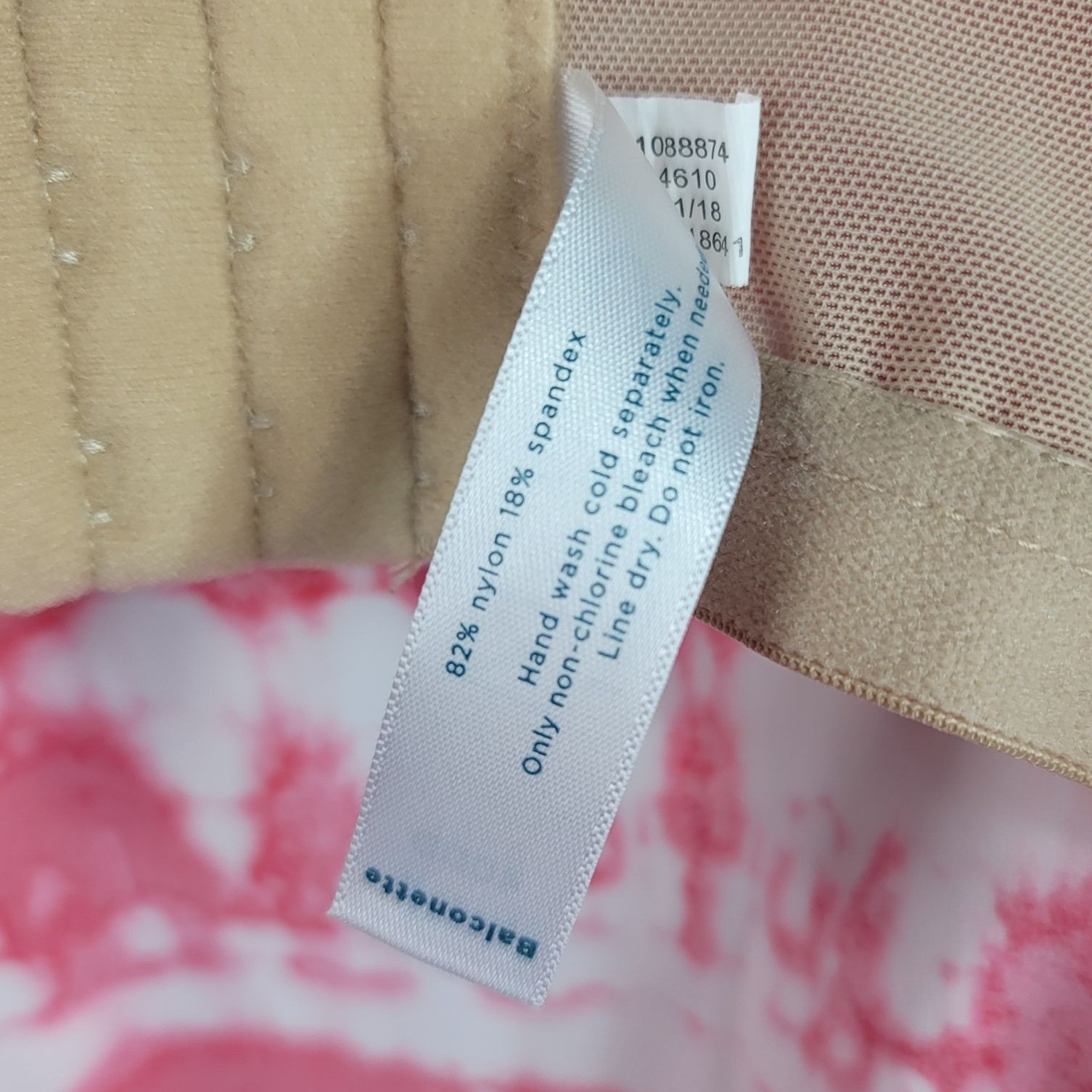 Cacique Swim Tankini Red White 40DD Adjustable Strap Underwire Bra Top Tie Dye