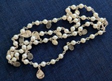 Michael Dawkins 36 Sterling Silver White Pear...