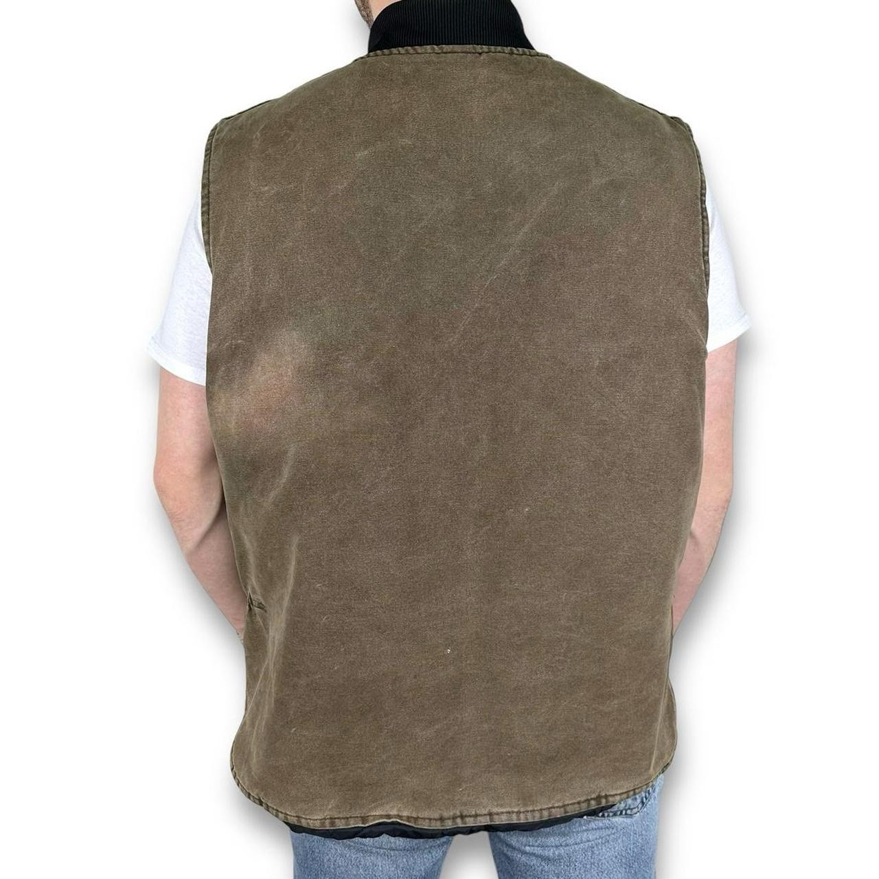 Vintage Union Made Carhartt V02 CHT Canvas Work Vest / Gilet, Brown, XXL (CB52) image 6
