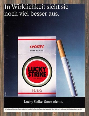 Lucky Strike - Reklame Werbeanzeige Original-Werbung 1990 (7)