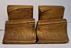 Vintage PM Craftsman Brass Bookends - 4.75" tall 2 1/2lbs each