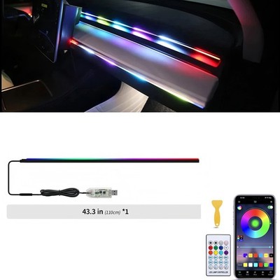 RGB Car Interior LED Strip Lights   APP Control, Music Sync Ambient Lighting 43''