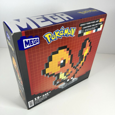 Mega Pokémon Charmander Pixel Art Build Set 349 Pcs Brand New Sealed Age 13+