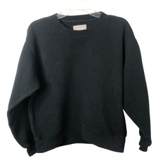 Everlane Renew Women's Black Fleece Pullover Sweatshirt Size Medium