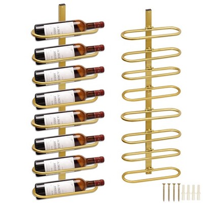 Wine Rack Wall Mounted for 8 Wine Bottles, Metal Wall Hanging Wine Holder Sto...