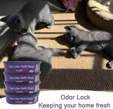 4 Pack Cat Litter Refill Bags Cartridges Compatible with Genie Cat Standard Plus