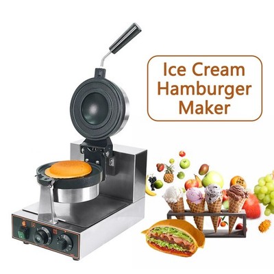Elektrische Waffel Maker Eis Burger Presse Pfannkuchen Frühstücksmaschine 1000W