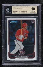 2012 Bowman Draft Chrome Bryce Harper #10 BGS 10 PRISTINE 1d0
