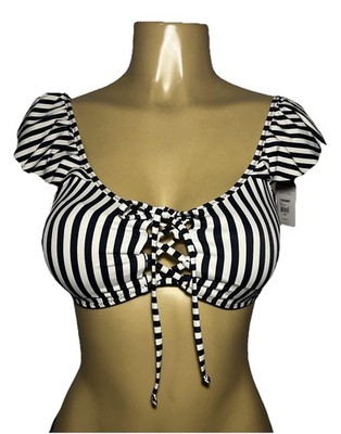 NWT AMUSE X FLYNN SKYE striped bikini top large 'Audri ' beach vida bling $116