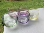 Vintage Set of 5 Federal Glass Rainbow Sheer Roly Poly Cocktail Glasses 6oz