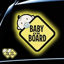 Baby On Board Sticker for Cars- 2Pack Baby in Car High Intensity Reflective