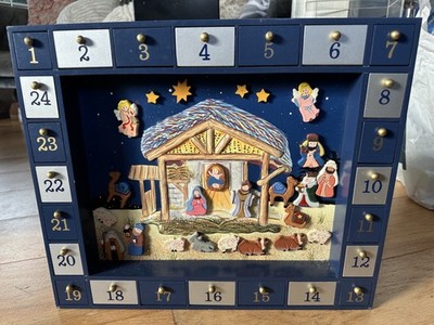 Kurt Adler Holz Magnet Krippe Adventskalender 24 Weihnachtsmagnete J3767