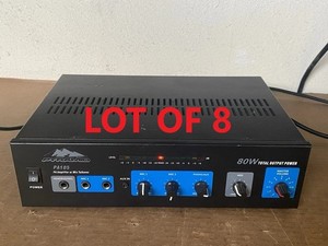 LOT OF 8 Pyramid PA105 PA Amplifier 80W Total Output Power 70V Mic Talkover
