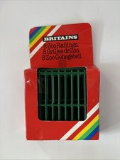 RETIRED 8 Vintage 1980s BRITAINS LTD Green Painted Metal Fence/Zoo Cage Pieces