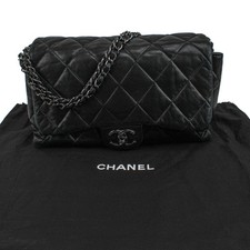 Chanel Accordion Single Flap Quilted Lambskin Leather Shoulder Bag #H245865-1