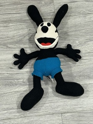 Retro Vintage Disney Parks Oswald The Lucky Rabbit Crochet Knit Plush Large Doll