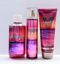 Bath & Body Works MALIBU HEAT Body Cream, Shower Gel, and Fragrance Mist (3 pcs)