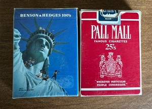 Pall Mall and Benson and Hedges Cigarettes playing cards