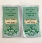 Two Vintage 1980's Cabbage Patch Doll Birth Certificates Never Opened Boys