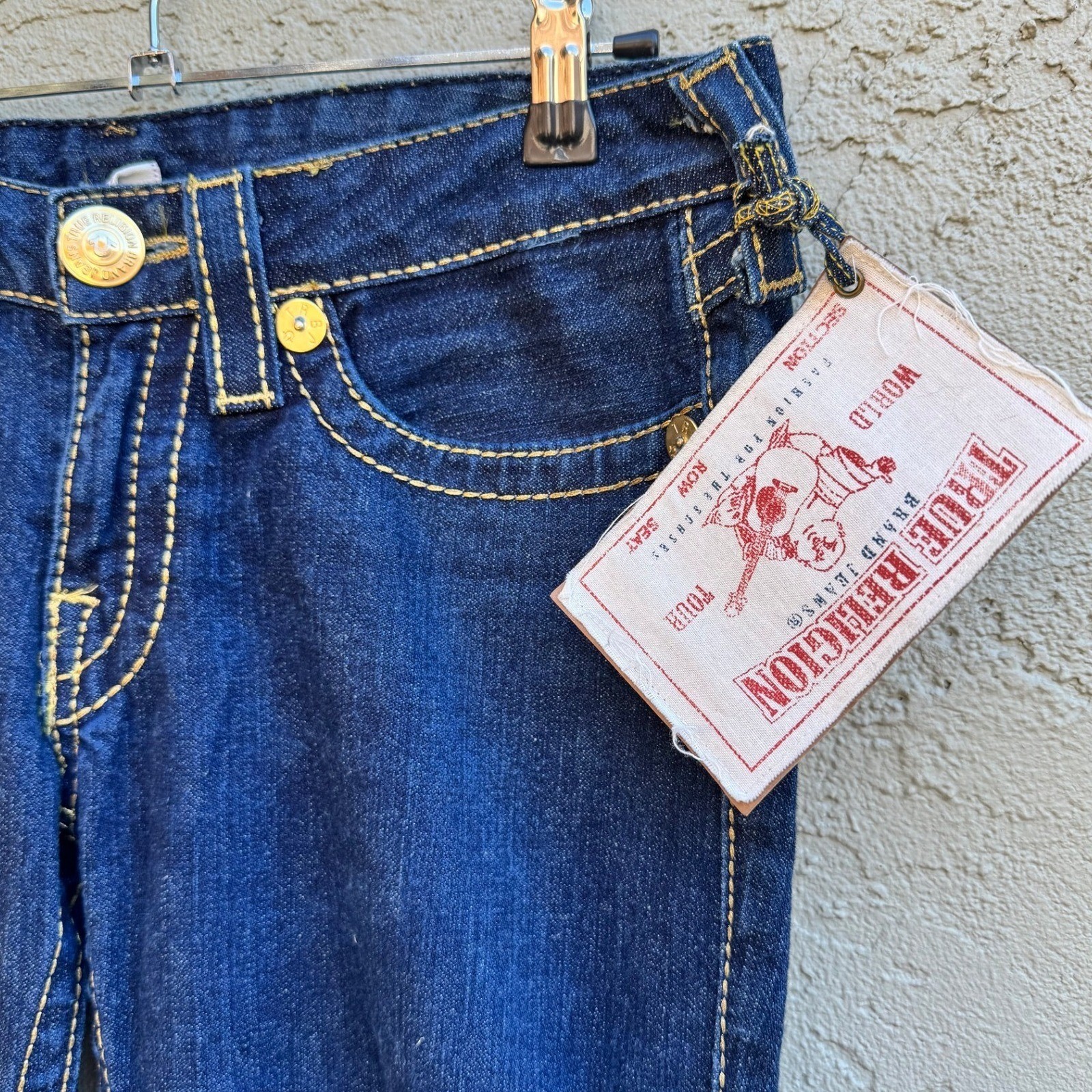 True Religion Womens New Studded Bootcut Dark Wash Denim Jeans Luxury Y2k thumbnail 3